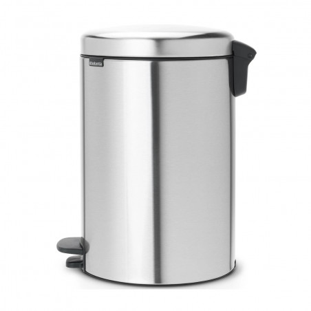 Кош за боклук с педал Brabantia NewIcon 649046, 20 л, Плавно затваряне, Противоплъзгаща основа, Устойчив на пръстови отпечатъци, Инокс/Мат