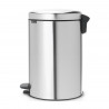 Кош за боклук с педал Brabantia NewIcon 649046, 20 л, Плавно затваряне, Противоплъзгаща основа, Устойчив на пръстови отпечатъци, Инокс/Мат