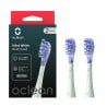 Комплект 2 бр резервни глави за електрическа четка за зъби Oclean Ultra White Brush Head, Твърда, За Избелване, DuPont, FlexFit, 2 бр, Зелен