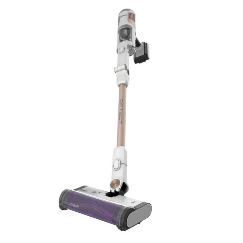 Вертикална прахосмукачка Shark IW3612EU, 240W, 0.42 л, 3 настройки, LED дисплей, Сензори за откриване на невидими замърсявания, Антиалергенно уплътнение, LED, Бял/златист