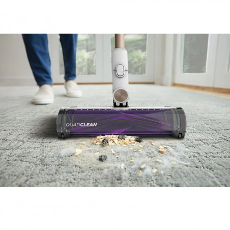 Вертикална прахосмукачка Shark IW3612EU, 240W, 0.42 л, 3 настройки, LED дисплей, Сензори за откриване на невидими замърсявания, Антиалергенно уплътнение, LED, Бял/златист