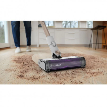 Вертикална прахосмукачка Shark IW3612EU, 240W, 0.42 л, 3 настройки, LED дисплей, Сензори за откриване на невидими замърсявания, Антиалергенно уплътнение, LED, Бял/златист