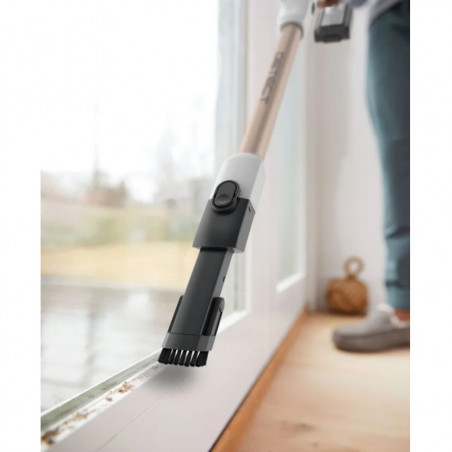 Вертикална прахосмукачка Shark IW3612EU, 240W, 0.42 л, 3 настройки, LED дисплей, Сензори за откриване на невидими замърсявания, Антиалергенно уплътнение, LED, Бял/златист