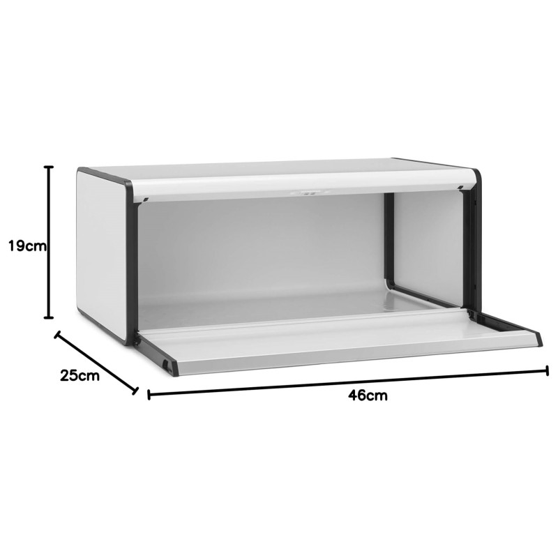 Кутия за хляб Brabantia Fall Front 1003246, 18 л, 46.5х25 см, Стенен монтаж, Без пръстови отпечатъци, Бял