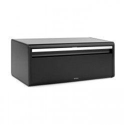 Кутия за хляб Brabantia Fall Front 107836, 18 л, 46.5х25 см, Стенен монтаж, Без пръстови отпечатъци, Черен