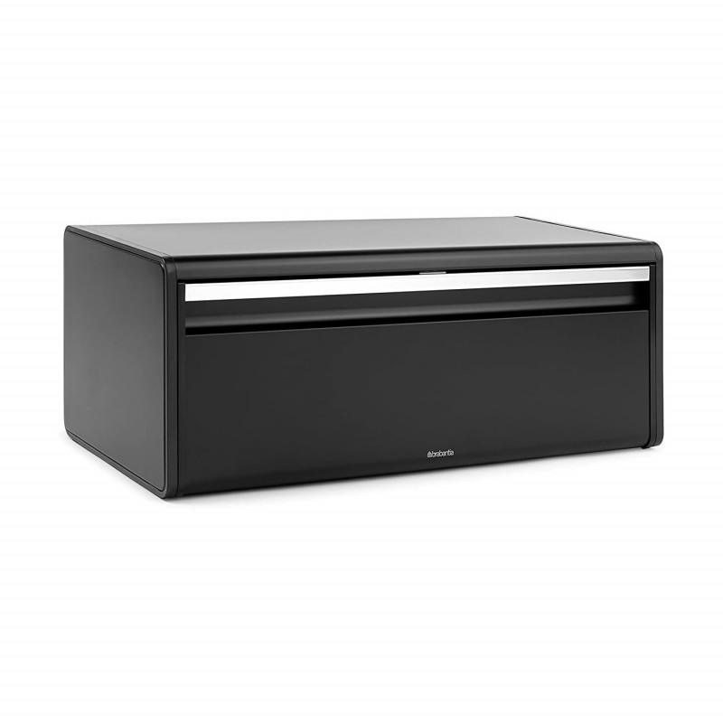 Кутия за хляб Brabantia Fall Front 107836, 18 л, 46.5х25 см, Стенен монтаж, Без пръстови отпечатъци, Черен