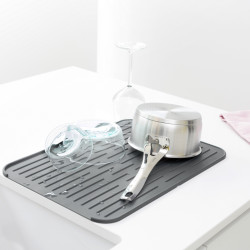 Силиконова подложка за сушене на съдове Brabantia SinkSide 1000206, 43.5x32.5 см, Сгъваема, Тъмносив