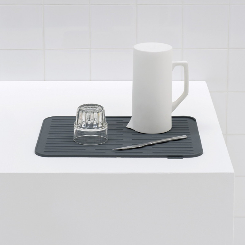 Силиконова подложка за сушене на съдове Brabantia SinkSide 1000206, 43.5x32.5 см, Сгъваема, Тъмносив