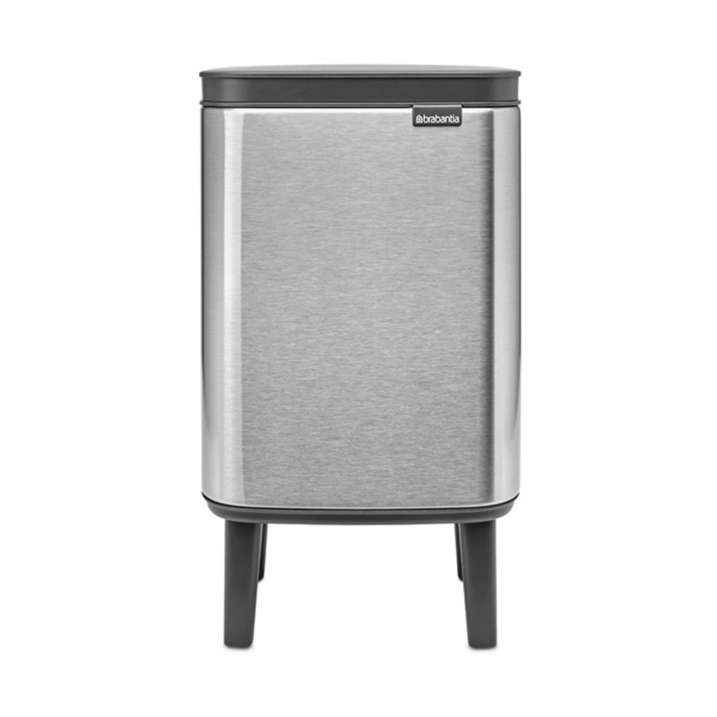 Кош за боклук Brabantia Bo Small Hi 1006642, 4 л, Плавно и безшумно отваряне, Противоплъзгаща основа, Устойчив на пръстови отпечатъци, Инокс/Мат