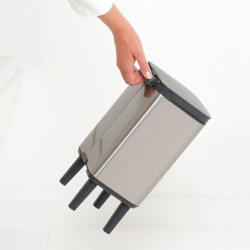 Кош за боклук Brabantia Bo Small Hi 1006642, 4 л, Плавно и безшумно отваряне, Противоплъзгаща основа, Устойчив на пръстови отпечатъци, Инокс/Мат