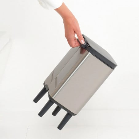 Кош за боклук Brabantia Bo Small Hi 1006642, 4 л, Плавно и безшумно отваряне, Противоплъзгаща основа, Устойчив на пръстови отпечатъци, Инокс/Мат