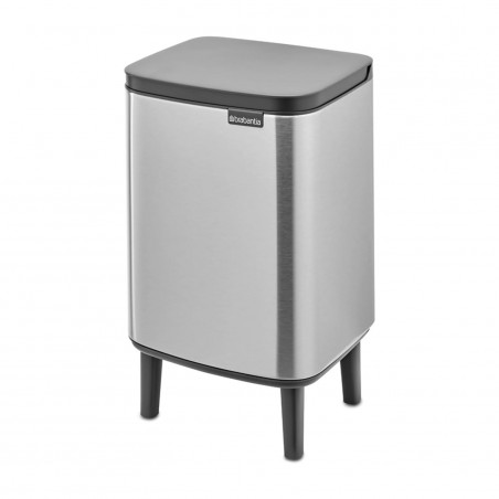 Кош за боклук Brabantia Bo Small Hi 1006646, 7 л, Повдигнат, Плавно и безшумно отваряне, Противоплъзгаща основа, Устойчив на пръстови отпечатъци, Инокс/Мат
