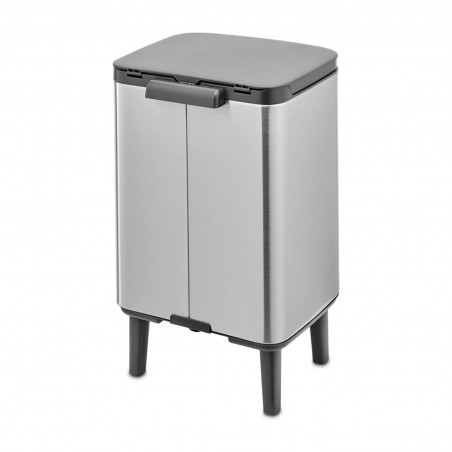 Кош за боклук Brabantia Bo Small Hi 1006646, 7 л, Повдигнат, Плавно и безшумно отваряне, Противоплъзгаща основа, Устойчив на пръстови отпечатъци, Инокс/Мат