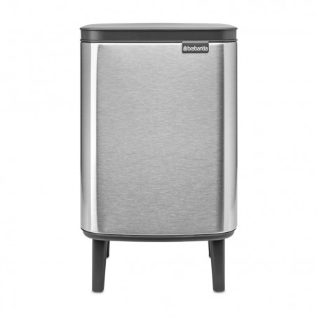Кош за боклук Brabantia Bo Small Hi 1006646, 7 л, Повдигнат, Плавно и безшумно отваряне, Противоплъзгаща основа, Устойчив на пръстови отпечатъци, Инокс/Мат