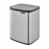 Кош за боклук Brabantia Bo Small 1006632, 7 л, Плавно и безшумно отваряне, Противоплъзгаща основа, Устойчив на пръстови отпечатъци, Инокс/Мат