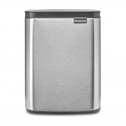 Кош за боклук Brabantia Bo Small 1006632, 7 л, Плавно и безшумно отваряне, Противоплъзгаща основа, Устойчив на пръстови отпечатъци, Инокс/Мат