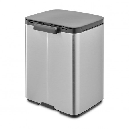Кош за боклук Brabantia Bo Small 1006632, 7 л, Плавно и безшумно отваряне, Противоплъзгаща основа, Устойчив на пръстови отпечатъци, Инокс/Мат