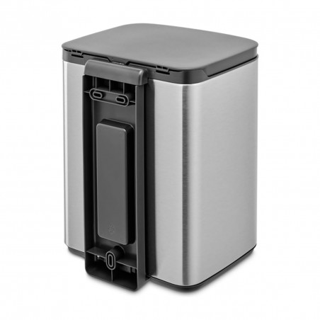 Кош за боклук Brabantia Bo Small 1006632, 7 л, Плавно и безшумно отваряне, Противоплъзгаща основа, Устойчив на пръстови отпечатъци, Инокс/Мат