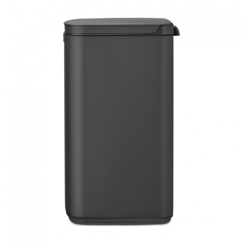Кош за боклук Brabantia Bo Small 1008870, 12 л, Безшумно и плавно отваряне, Противоплъзгаща основа, Минерално покритие, Тъмносив