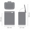 Кош за боклук Brabantia Bo Small 1008870, 12 л, Безшумно и плавно отваряне, Противоплъзгаща основа, Минерално покритие, Тъмносив