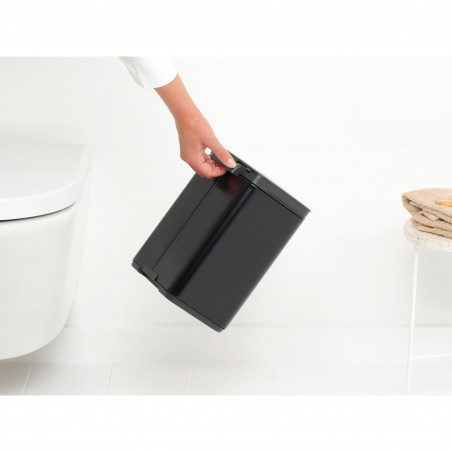 Кош за боклук Brabantia Bo Small 1006622, 4 л, Плавно и безшумно отваряне, Противоплъзгаща основа, Черен