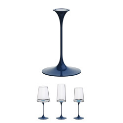Столче с магнитно закрепване Trebonn SplitGlass 2025102, Ø7.5x12 см, Модулна система, Алуминий, Син