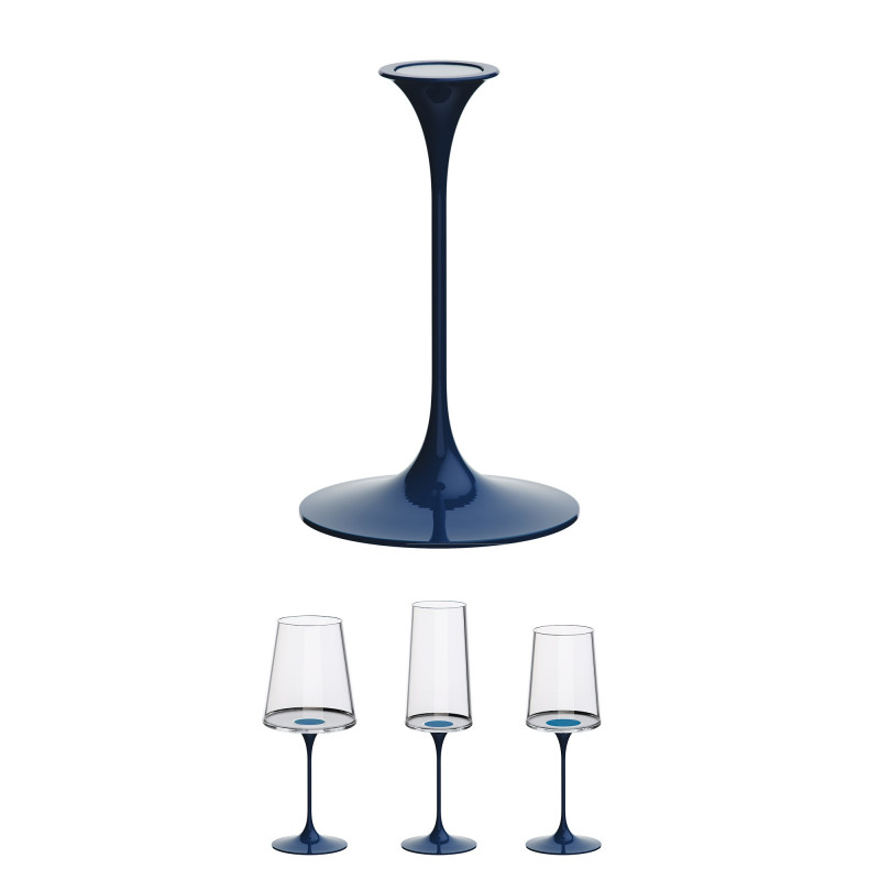 Столче с магнитно закрепване Trebonn SplitGlass 2025102, Ø7.5x12 см, Модулна система, Алуминий, Син