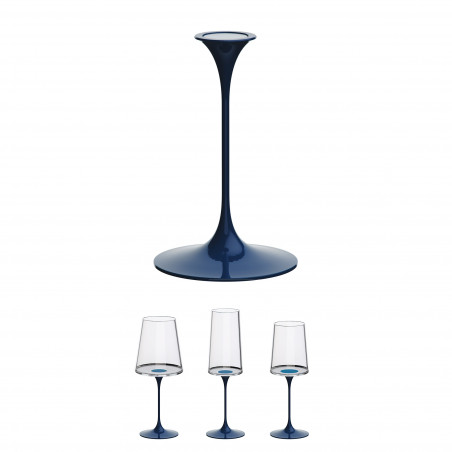 Столче с магнитно закрепване Trebonn SplitGlass 2025102, Ø7.5x12 см, Модулна система, Алуминий, Син