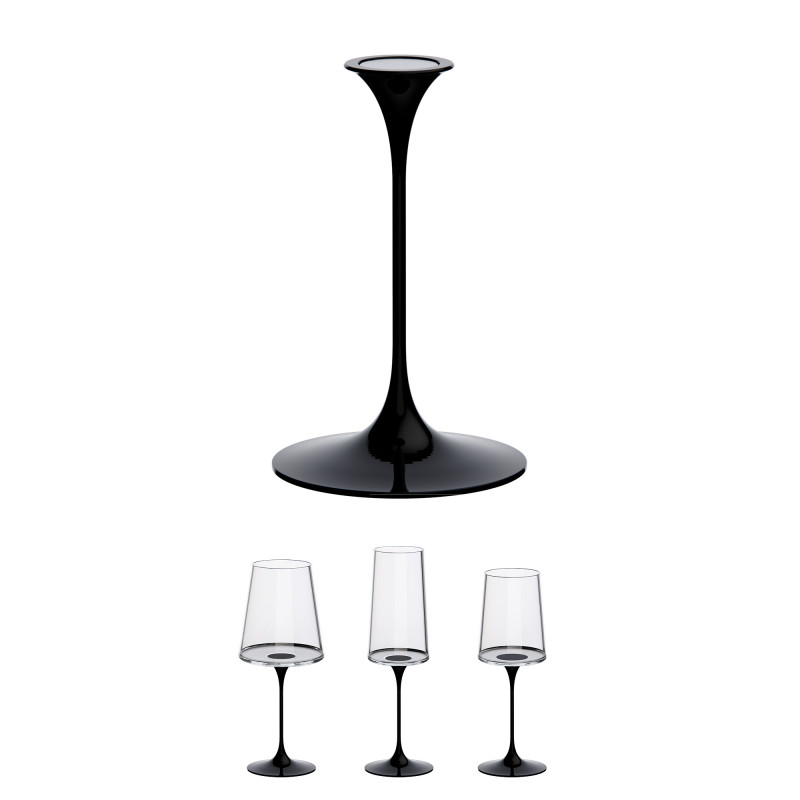 Столче с магнитно закрепване Trebonn SplitGlass 2025100, Ø7.5x12 см, Модулна система, Алуминий, Черен