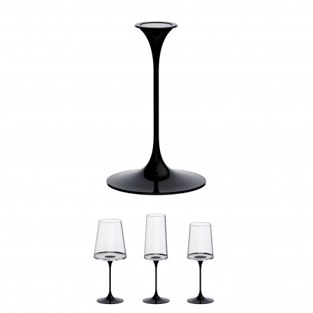 Столче с магнитно закрепване Trebonn SplitGlass 2025100, Ø7.5x12 см, Модулна система, Алуминий, Черен