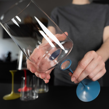 Столче с магнитно закрепване Trebonn SplitGlass 2025101, Ø7.5x12 см, Модулна система, Алуминий, Червен