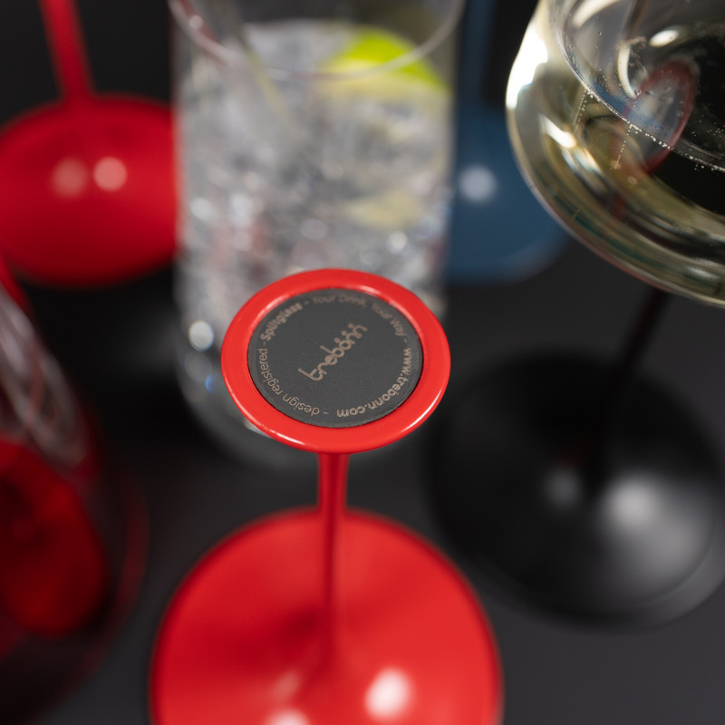 Столче с магнитно закрепване Trebonn SplitGlass 2025101, Ø7.5x12 см, Модулна система, Алуминий, Червен