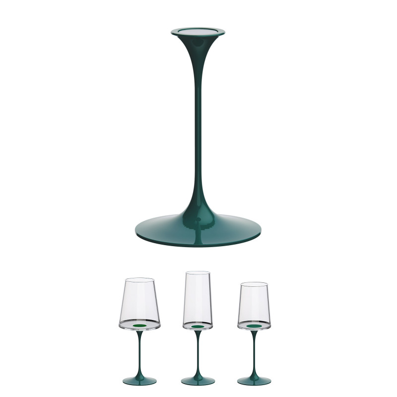 Столче с магнитно закрепване Trebonn SplitGlass 2025103, Ø7.5x12 см, Модулна система, Алуминий, Зелен