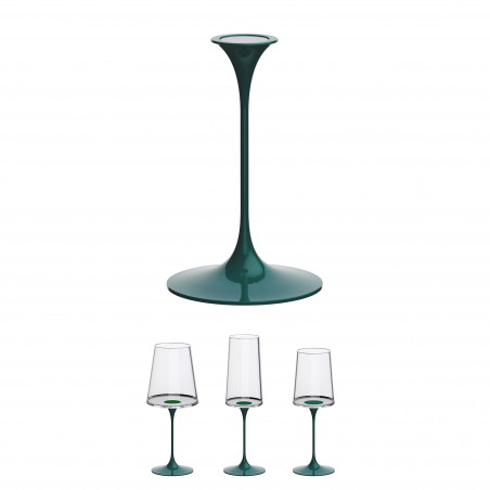 Столче с магнитно закрепване Trebonn SplitGlass 2025103, Ø7.5x12 см, Модулна система, Алуминий, Зелен