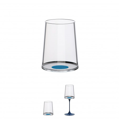 Комплект 2 бр кристални чаши за бяло вино Trebonn SplitGlass 2025122, 280 мл, Ø7.3x9 см, Модулна система, Син