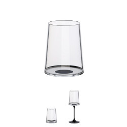 Комплект 2 бр кристални чаши за бяло вино Trebonn SplitGlass 2025120, 280 мл, Ø7.3x9 см, Модулна система, Черен