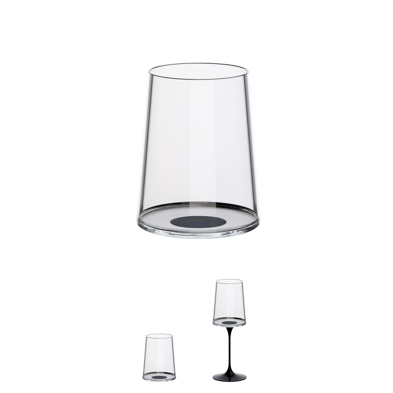 Комплект 2 бр кристални чаши за бяло вино Trebonn SplitGlass 2025120, 280 мл, Ø7.3x9 см, Модулна система, Черен
