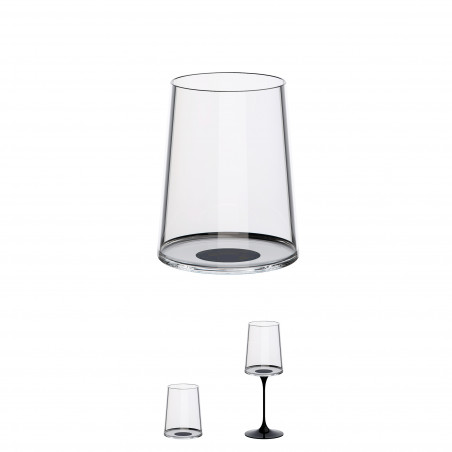 Комплект 2 бр кристални чаши за бяло вино Trebonn SplitGlass 2025120, 280 мл, Ø7.3x9 см, Модулна система, Черен