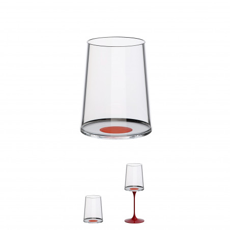 Комплект 2 бр кристални чаши за бяло вино Trebonn SplitGlass 2025121, 280 мл, Ø7.3x9 см, Модулна система, Червен