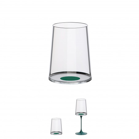 Комплект 2 бр кристални чаши за бяло вино Trebonn SplitGlass 2025123, 280 мл, Ø7.3x9 см, Модулна система, Зелен