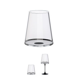 Комплект 2 бр кристални чаши за червено вино Trebonn SplitGlass 2025110, 450 мл, Ø9.2x10.5 см, Модулна система, Черен