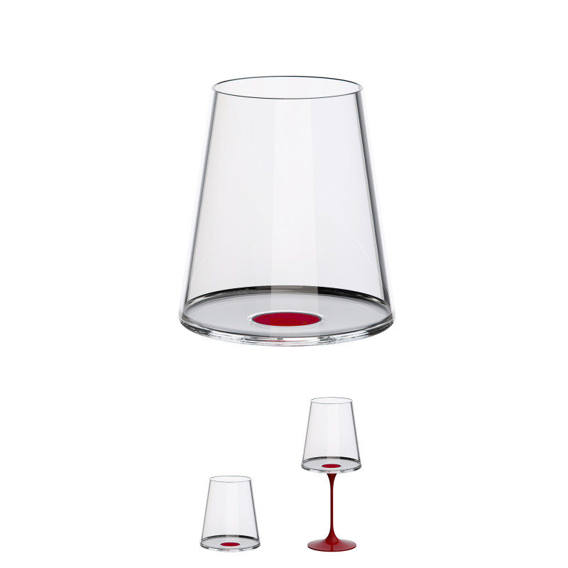 Комплект 2 бр кристални чаши за червено вино Trebonn SplitGlass 2025111, 450 мл, Ø9.2x10.5 см, Модулна система, Червен