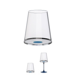 Комплект 2 бр кристални чаши за червено вино Trebonn SplitGlass 2025112, 450 мл, Ø9.2x10.5 см, Модулна система, Син