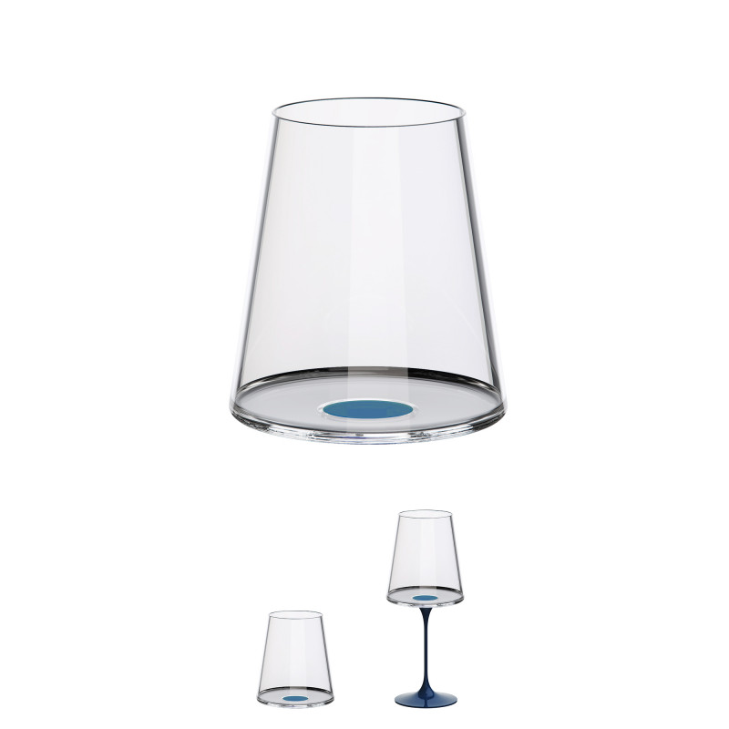 Комплект 2 бр кристални чаши за червено вино Trebonn SplitGlass 2025112, 450 мл, Ø9.2x10.5 см, Модулна система, Син