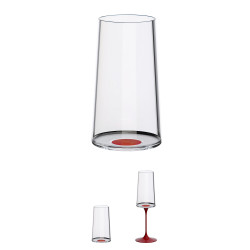 Комплект 2 бр кристални чаши за шампанско Trebonn SplitGlass 2025131, 320 мл, Ø7.8x12.5 см, Модулна система, Червен