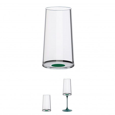 Комплект 2 бр кристални чаши за шампанско Trebonn SplitGlass 2025133, 320 мл, Ø7.8x12.5 см, Модулна система, Зелен