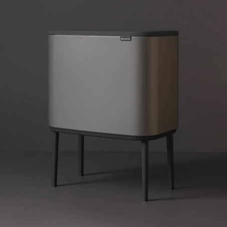 Кош за боклук Brabantia Bo Touch 651113, 11+23 л, Плавно и безшумно отваряне, Голям отвор, Сив