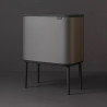 Кош за боклук Brabantia Bo Touch 651113, 11+23 л, Плавно и безшумно отваряне, Голям отвор, Сив