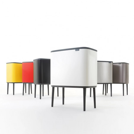 Кош за боклук Brabantia Bo Touch 651113, 11+23 л, Плавно и безшумно отваряне, Голям отвор, Сив