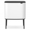 Кош за боклук Brabantia Bo Touch 651110, 11+23 л, Плавно и безшумно отваряне, Голям отвор, Бял